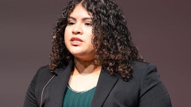 Ashley Castillo speaking at an event